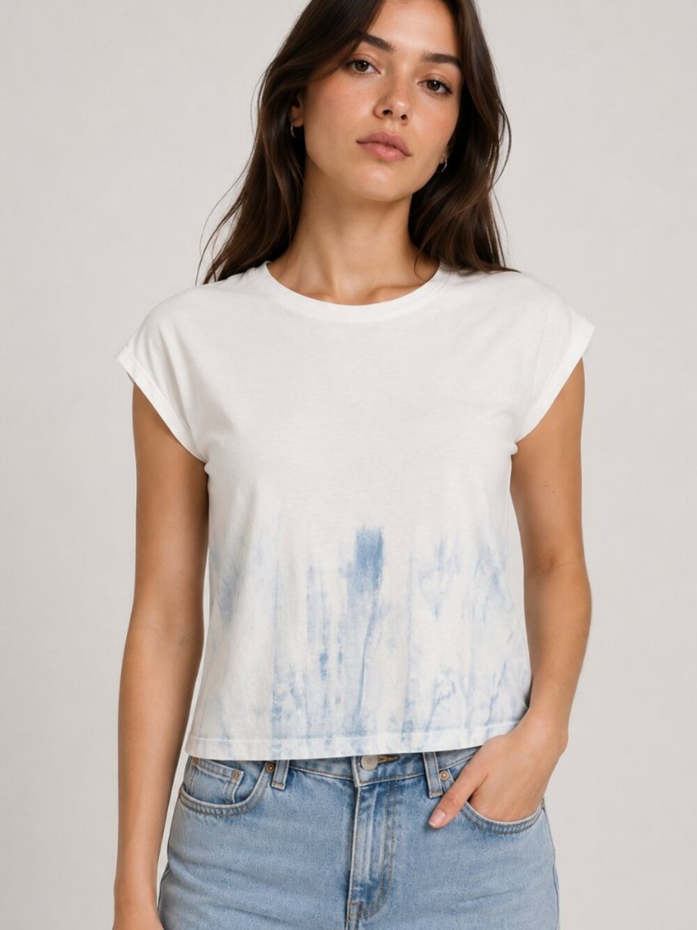 tonlé | Sustainable Crop Cotton White Tee Shibori Wash XS